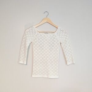 Free People Intimately White Stretchy Sheer Cutout Top